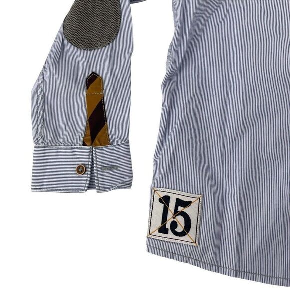 Next Happy Little Chappy Rugby Shirt Button Up Boys Size 4 - 5 Years Blue Preppy - Picture 5 of 10